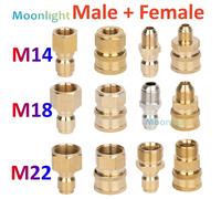 Adaptateur pour nettoyeur haute pression M14 M18 M22, connecteur rapide, raccord à dégagement rapide, laveuse électrique, connexion rapide, coupleur rapide, 1 pièce M14 Male-G(Brass)