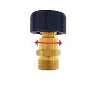 Adaptateur pour nettoyeur haute pression M22 x 1,5 AG vers M22 x 1,5 IG rotatif - Joint pivotant en laiton à 360° - Adaptateur anti-torsion pour tuyau haute pression - Pièce de connexion robuste pour