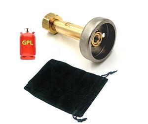 Adaptateur pour Remplissage de Bouteille Gaz GPL +Sac en Velours +Joint ::: | Raccord pour Remplir Bouteille Gaz Liquide Camping Propane Butane 6kg 11kg W21,8x1/14 21,8mm :: Long, Economique!