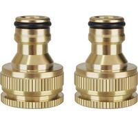 Adaptateur pour robinet d'arrosage avec raccord en laiton pour tuyau d'arrosage et robinet, 1/2 pouce et 3/4 pouce