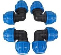 Adaptateur pour tuyau de jardin en plastique PE, de 32 mm à 32 mm, pour raccordement au robinet - Résistance à la pression de haute qualité - Lot de 4 pièces - Raccord pour tuyau d'eau - Idéal pour l'