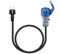Adaptateur Prise Camping, Adaptateur Fiche Mâle Schuko vers Prise Femelle CEE Câble de 1,5m H07RN-F3G 2,5mm² Protection IP44, 250V 16A Adaptateur CEE pour Camping Car, Caravane, Chantier et Extérieur