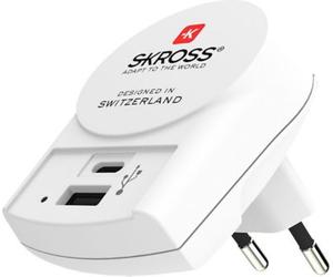 Adaptateur prise SKROSS Secteur Europe 1 USB + 1 TYPE C