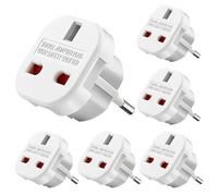 Adaptateur Prise UK vers France, 6 Pièces Adaptateur de Voyage Europe Francais, Adaptateur Prise pour la Connexion d'appareils étrangers, par ex. Allemagne Espagne France Italie