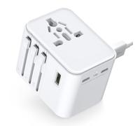 Adaptateur Prise Universelle Adaptateur Voyage avec 2 Ports USB A et 2 Ports Type C，France vers USA Canada UK Italie Australie Chine Japon Thaïlande，Prise Universelle Voyage