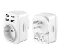 Adaptateur Prise USA, Adaptateur France vers USA avec 3 USB-A et 1 USB-C, Adaptateur Prise Americaine, Adaptateur Voyage pour USA