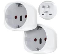 Adaptateur Prise USA Voyage Europe Type C E F vers US Typ B, Lot de 2 | Compatible avec États-Unis, Canada, et Mexique. Prise EU vers US France Voyage Électrique Connecteur Convertisseur, Blanc