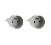 Adaptateur prise voyage France-Suisse - ZENITECH - Lot de 2 - Blanc - Compact - Léger - Certification CE