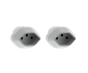 Adaptateur prise voyage - ZENITECH - Suisse vers France - Prise mâle France - Prise femelle Suisse - Blanc - Compact