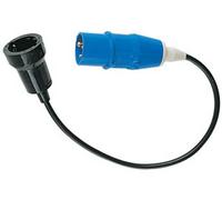 Adaptateur- rallonge mâle CEE17/ femelle Schuko 16A - cordon: 60 cm - pourcamping-cars.