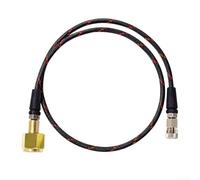 Adaptateur réducteur M10 en acier inoxydable mâle vers femelle en laiton plaqué or pour propane pour GPL pour caravane pour camping-car, barbecue, chauffage de terrasse - Filetage noir et rouge (91,4