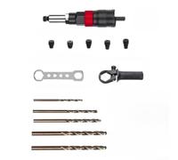 Adaptateur Riveteuse Électrique pour Visseuse 2,4-6,4mm(5 Drill Bit Set) | Compatible 2,4-6,4mm, rotation gauche/droite, mors inclus, pour idéal tôle, fixation rapide