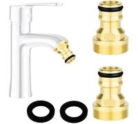 Adaptateur Robinet Tuyau Arrosage Connecteur Nez de Robinet Laiton M24 Adaptateur Robinet Cuisine pour 2 Pièces et Raccords de