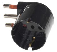 Adaptateur Schuko à 90°, gain de place, 16A, 2P+T, noir