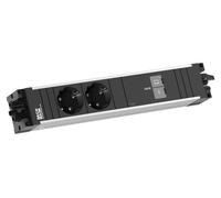 Adaptateur secteur BACHMANN STEP ALU, 2 prises CEE7/3, 1 port USB-C (puissance de 100W)
