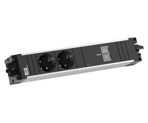 Adaptateur secteur BACHMANN STEP ALU, 2 prises CEE7/3, 1 port USB-C (puissance de 100W)