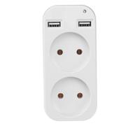 Adaptateur Secteur de Sortie à Double Prise USB, Blanc Abs Cuivre