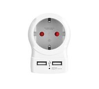 Adaptateur Secteur Europe vers Europe 2 USB-A 4000W Blanc