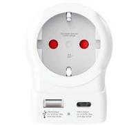 Skross Adaptateur de voyage 1.500284-E Europe vers USA USB-A + USB-C 16A 4000W Blanc