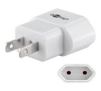 Adaptateur secteur fiche EURO vers fiche US + JAP - Blanc Blanc G
