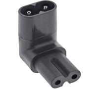 Adaptateur secteur - INLINE - IEC 60320 C8/C7 coude - C7 coudé ↔ C8 - 2,5 A - 2 broches noir