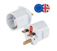 Adaptateur secteur Schuko vers Royaume-Uni, adaptateur de prise universel (sans transformateur), 250 V 13 A avec protection par fusible, format