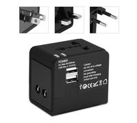 Adaptateur secteur universel compact et léger, adaptateur de voyage avec chargeur mural international USB-C, double port de charge, charge rapide