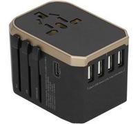 Adaptateur secteur universel de voyage 4 USB et Type-C Or G