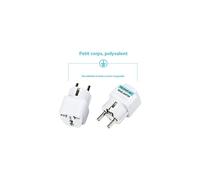 Adaptateur secteur universel pour les voyages en Europe, idéal pour les appareils à double tension, prise Schuko type E/F, terre, conforme aux