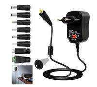 Adaptateur Secteur Universel Réglable 3v à 12v 12w, Alimentation AC vers DC avec Sélecteur De Tension, 7 Embouts Interchangeables, pour électronique Domestique, LED, Routeur