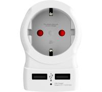 Skross Adaptateur de voyage 1.500281 Europe vers USA USB 2x5V/2,4A 100V-1500W Protection anti-choc