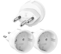 Adaptateur Suisse France,3pc Prise Suisse vers France,Adapter Allemand à 2 Broches vers Switzerland à 3 Broches,Prise UE DE