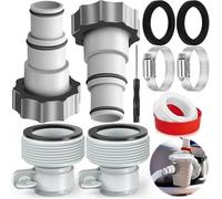 Adaptateur Tuyau Piscine 32 38 mm, 4PCS Adaptateur de Rechange, Accessoire Pompe, Raccord pour Pompe Intex Ø 32 38 mm lan