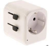 Watt and Co - Adaptateur universel de voyage 150 pays 2xUSB + fusibles de protection G
