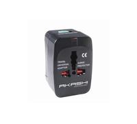 Adaptateur Voyage International US / UK / EU / AUS 1x Sortie Femelle Akashi Noir