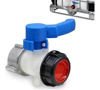 Adaptateur universel IBC, DN50(75mm), Vanne papillon pour Cuve 1000L Plastique, Citerne de Pluie, Bidon, Réservoir à Eau