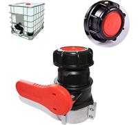 Adaptateur universel pour réservoirs d'eau IBC, 75 mm, robinet à boisseau sphérique rouge, raccord DN50