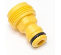 Adaptateur universel pour tuyaux d'arrosage - Alimentation en eau pour le jardin - Raccord mâle universel - Pour tuyau de 1/2 pouce - Jaune