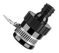 Adaptateur universel robinet pour tuyau d'arrosage, caoutchouc & inox, noir, Ø ext. 14-22 mm