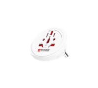 Adaptateur voyage 16A Monde vers Europe 2/3 poles Blanc Skross