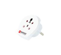 Adaptateur voyage India/Israël/Danemark vers Europe Blanc Skross