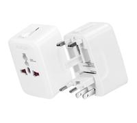 Adaptateur Voyage International US / UK / EU / AUS 1x Sortie Femelle Akashi Blanc