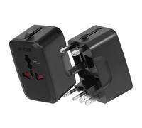 Adaptateur Voyage International US / UK / EU / AUS 1x Sortie Femelle Akashi Noir