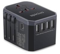 Adaptateur Voyage Universel International - Prise Secteur 5.6A et USB-C 3.0A - USA/UE/Australie