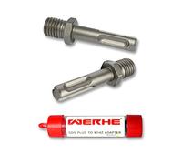 Adaptateur WERHE SDS Plus Vers M14, Acier | bien fabriqué, compatible avec perforateurs, idéal pour dérouillage, ponçage, polissage, avec housse de protection
