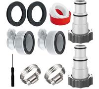Adaptateurs de tuyau de piscine - PZCC - Lot de 4 - Type A/B - 1,2/1,5/1,8 pouces - Joint en caoutchouc
