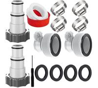 Adaptateurs tuyau piscine, 4 pièces, avec colliers, tuyaux 1,5/1,25 pouces, pompes Intex, Bestway, durables