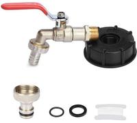 Adaptateurs Unyqoos® pour conteneurs IBC, avec robinet résistant au gel, en plastique et en métal – ensemble complet de raccords pour réservoirs IBC, comprenant un joint d'étanchéité