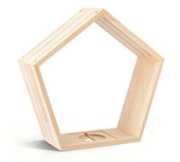 adapté à l'adapté à l'étagère Toniebox - Étagère murale magnétique Pentagon - Étagère en bois pour figurines - Chambre d'enfant - Réutilisable - Jaune