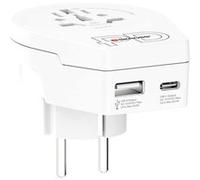 Skross universel Skross World to Europe avec chargeur USB-A et C Blanc